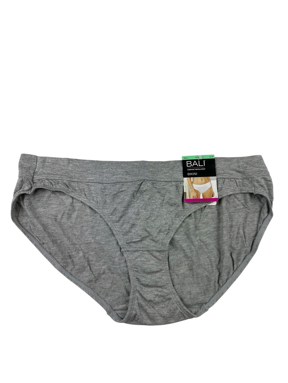 Bali Comfort Revolution Bikini Panty Size 8/XL Heather Grey